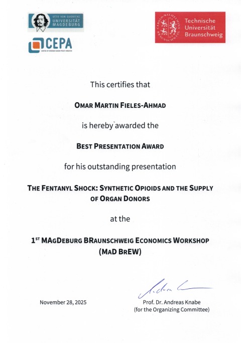 Best Presentation Award Fieles-Ahmad